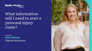 Holly Minney from our Personal Injury team explains what information you will need to start a personal injury claim.
