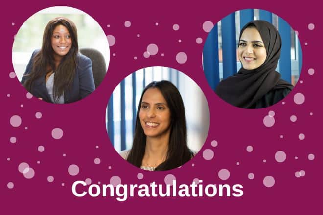 Congratulations to Kristina, Shazia and Hazara