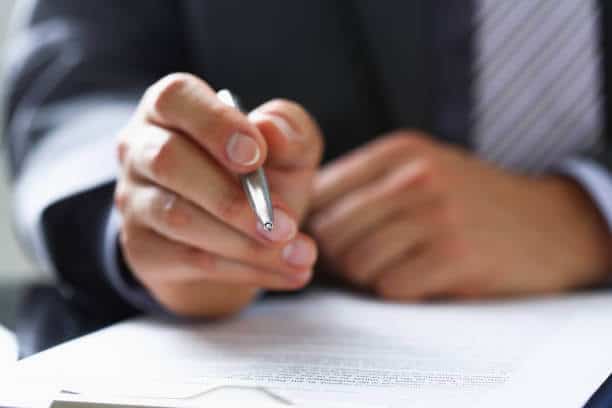 Man reading a word document