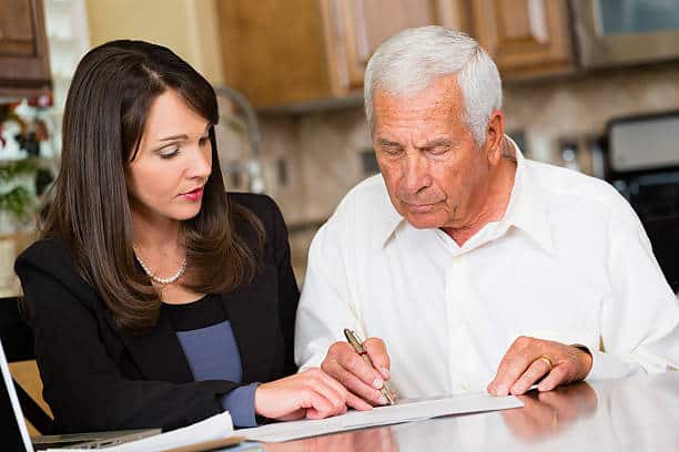 Business women working with client